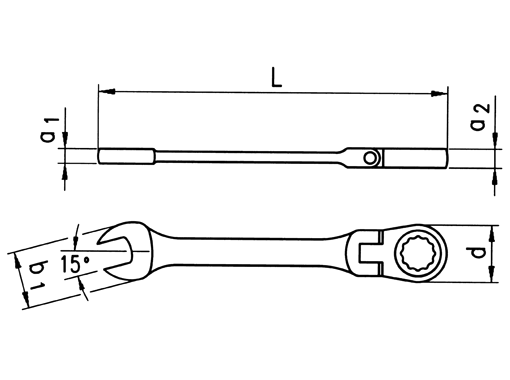 Набор ключей, комбинированных с трещоткой и шарниром WURTH (2)
